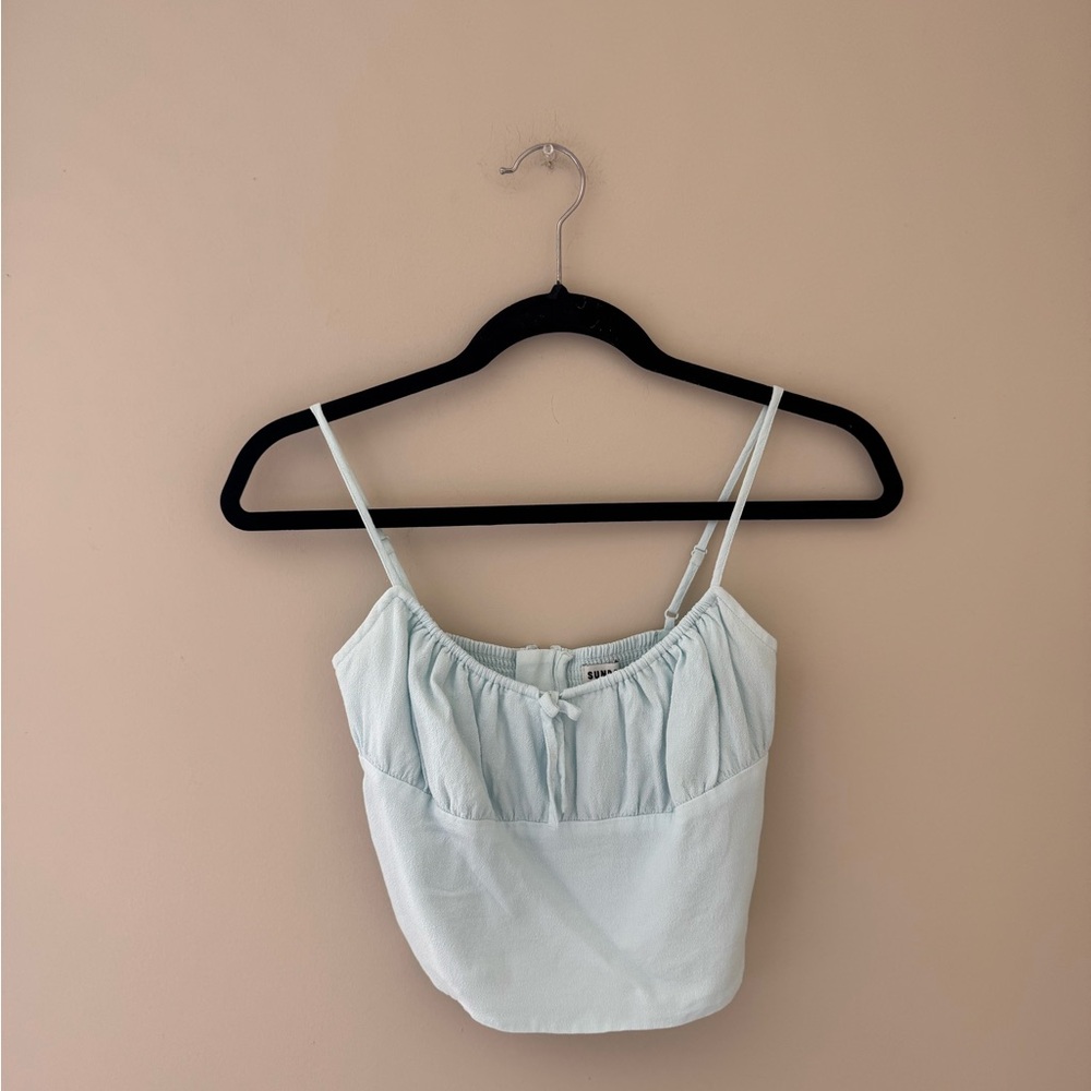 Aritzia Light Aqua Bustier Top